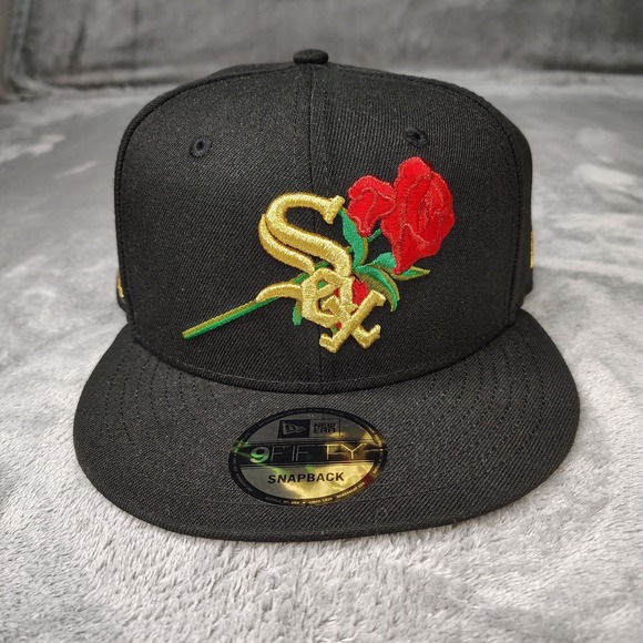 New Era Chicago White Sox 95 Year 9Fifty Snapback Black/Gold Rose Adjustable Cap - Picture 3 of 9
